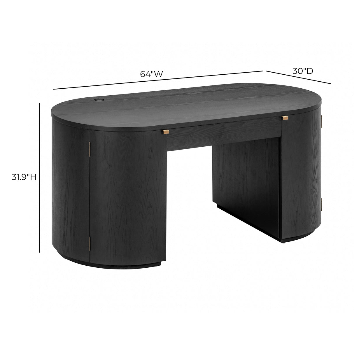 Marlow 64" Wood Executive Desk With Storage