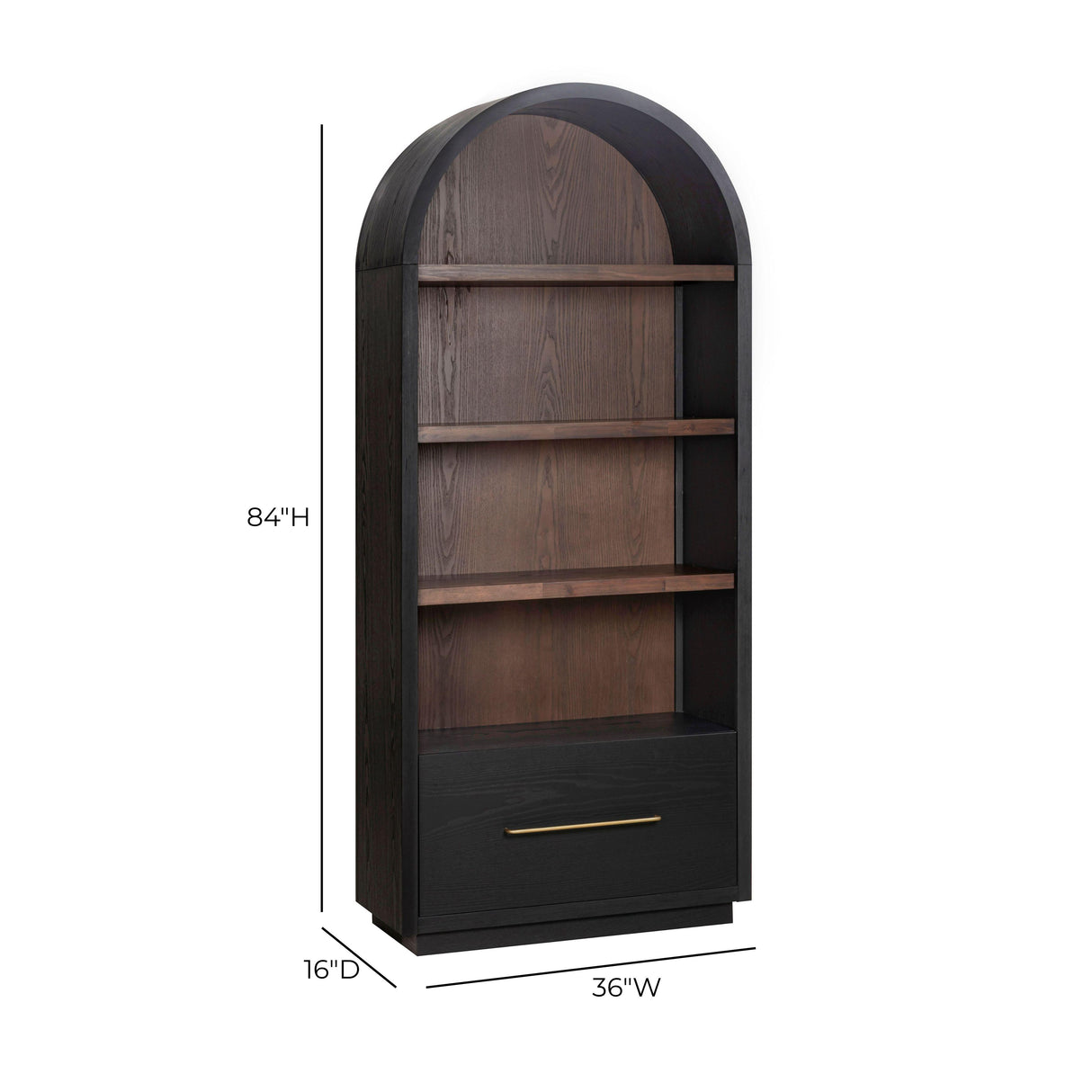 Marlow Wood Bookcase With File Drawer