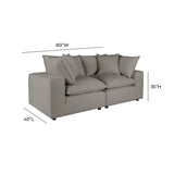 Cali 80" Performance Fabric Modular Loveseat