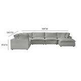 Cali 7-Piece Performance Fabric Modular Large Chaise Sectional