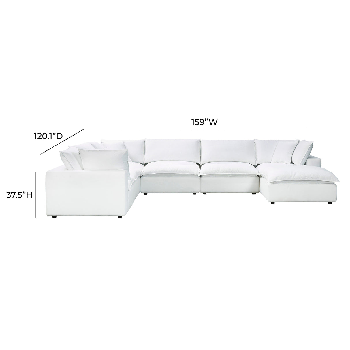 Cali 7-Piece Performance Fabric Modular Large Chaise Sectional