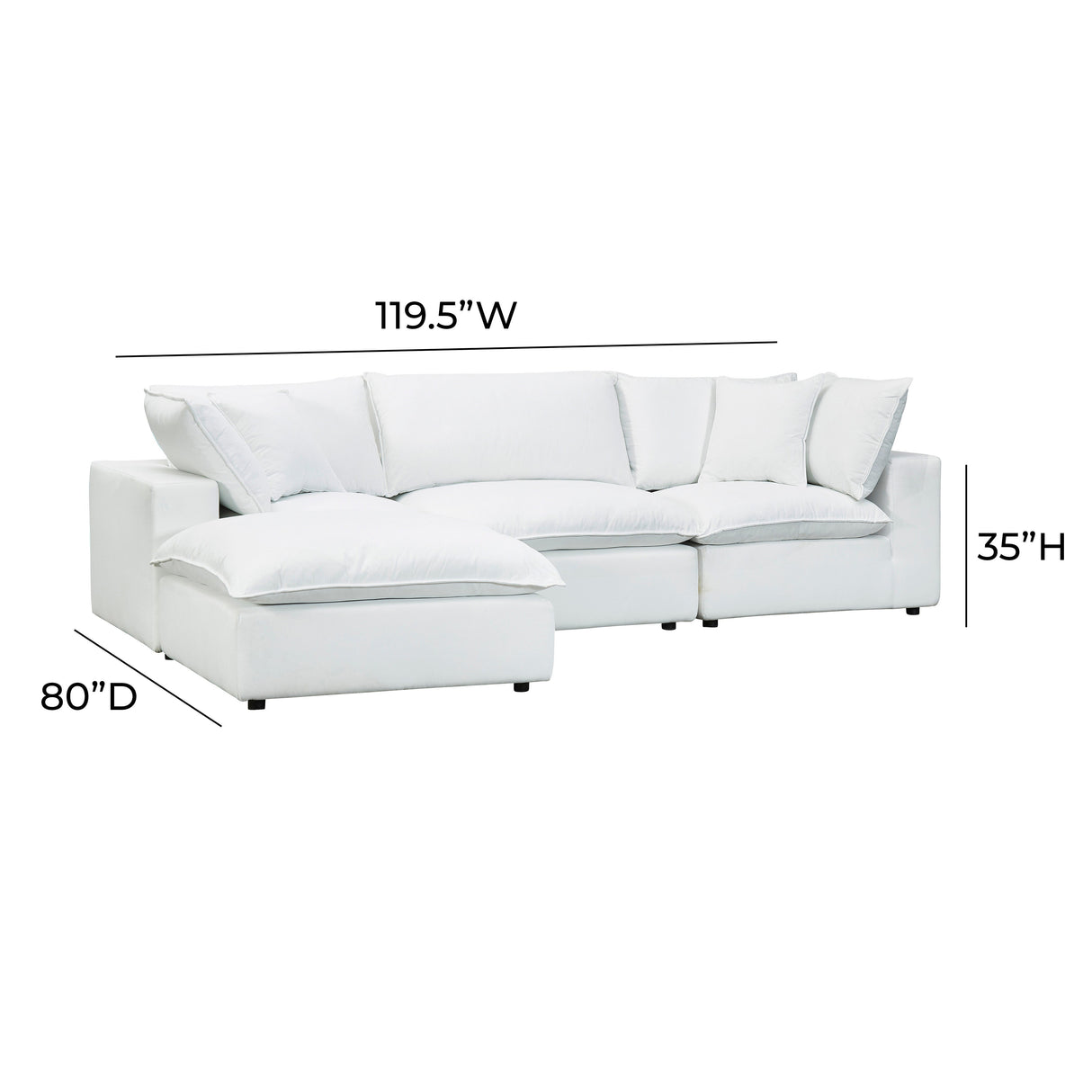 Cali 4-Piece Performance Fabric Modular Sectional