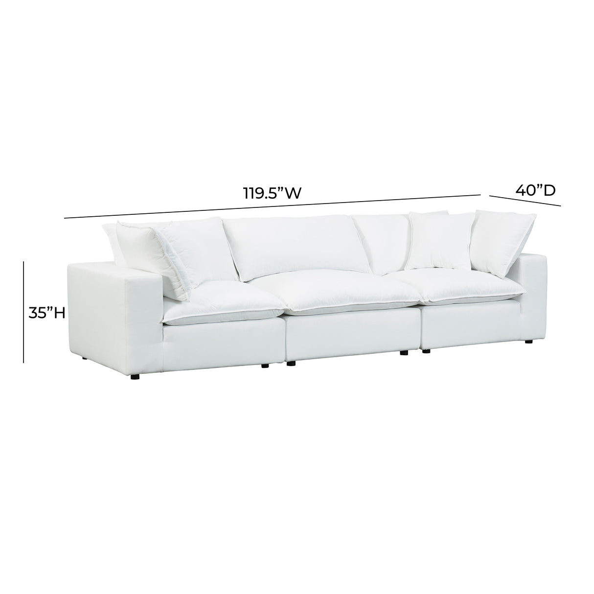 Cali 120" Performance Fabric Modular Sofa