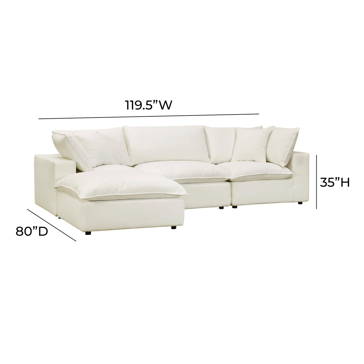 Cali 4-Piece Performance Fabric Modular Sectional