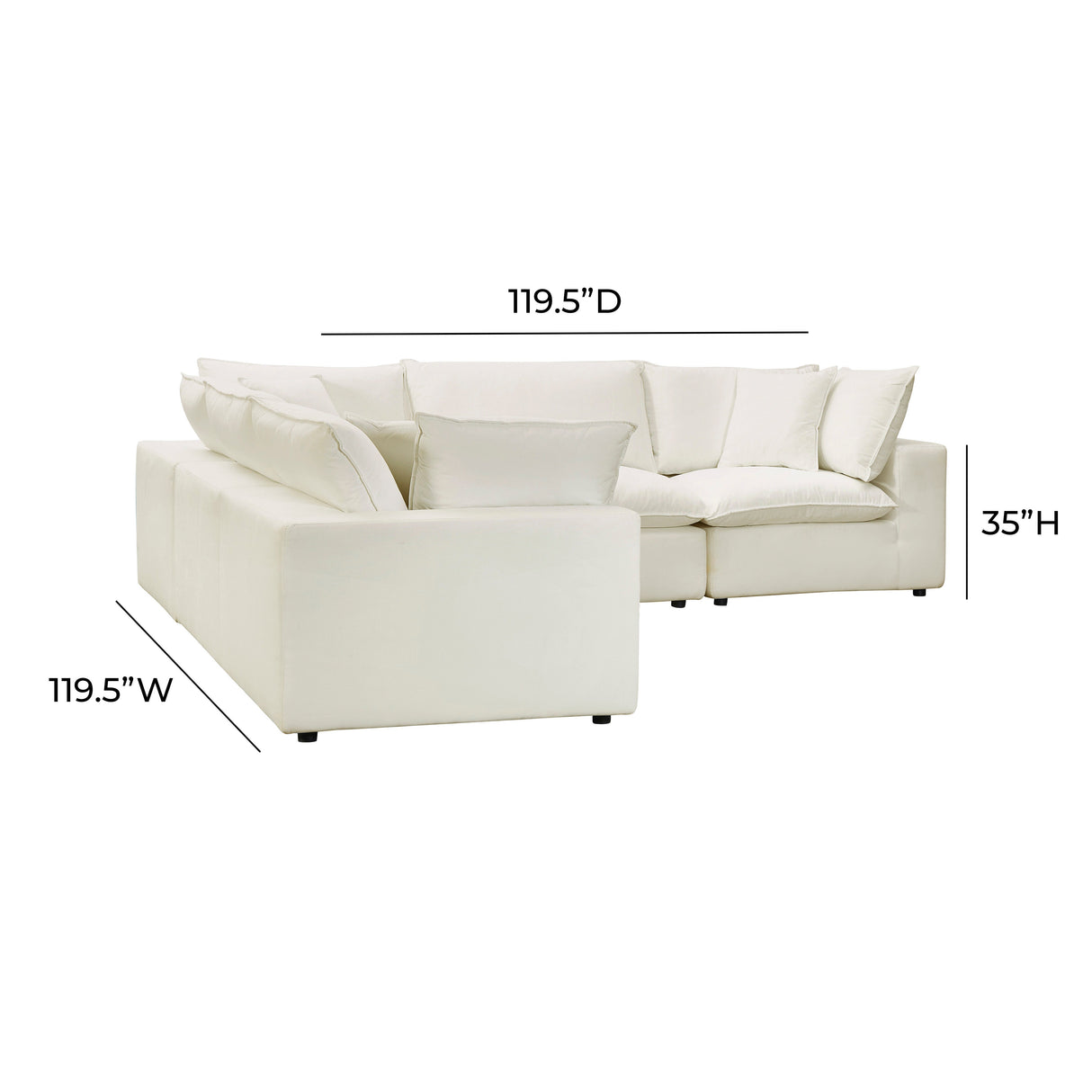 Cali 5-Piece Performance Fabric Modular L-Sectional