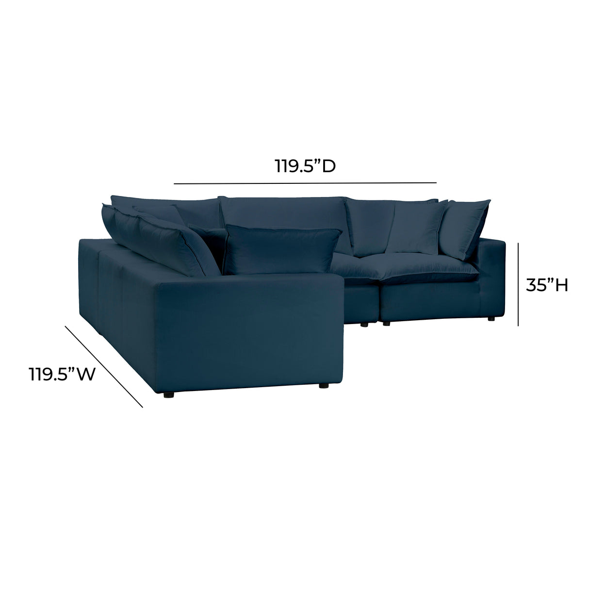 Cali 5-Piece Performance Fabric Modular L-Sectional