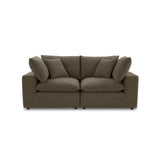 Cali 80" Chocolate Brown Performance Velvet Loveseat