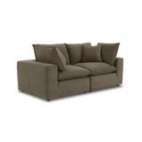 Cali 80" Chocolate Brown Performance Velvet Loveseat