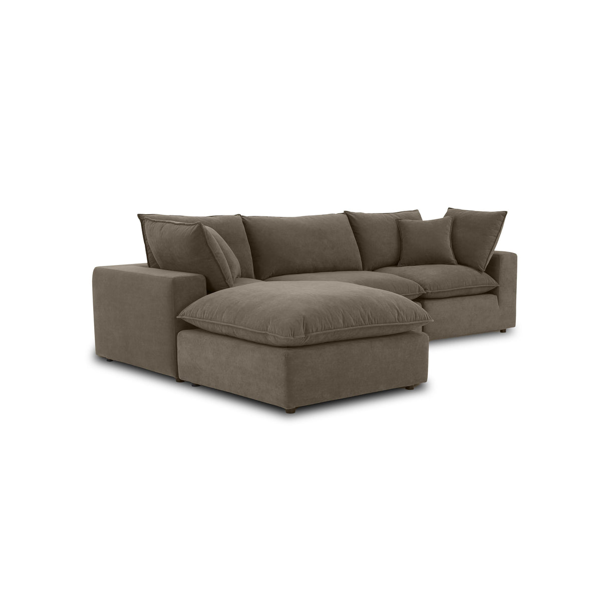 Cali 4-Piece Chocolate Brown Performance Velvet Sectional