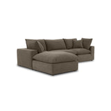 Cali 4-Piece Chocolate Brown Performance Velvet Sectional