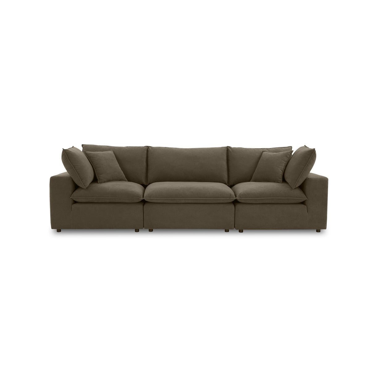 Cali 120" Chocolate Brown Performance Velvet Modular Sofa