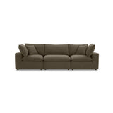 Cali 120" Chocolate Brown Performance Velvet Modular Sofa
