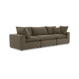 Cali 120" Chocolate Brown Performance Velvet Modular Sofa