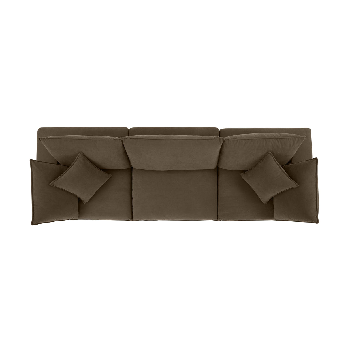 Cali 120" Chocolate Brown Performance Velvet Modular Sofa