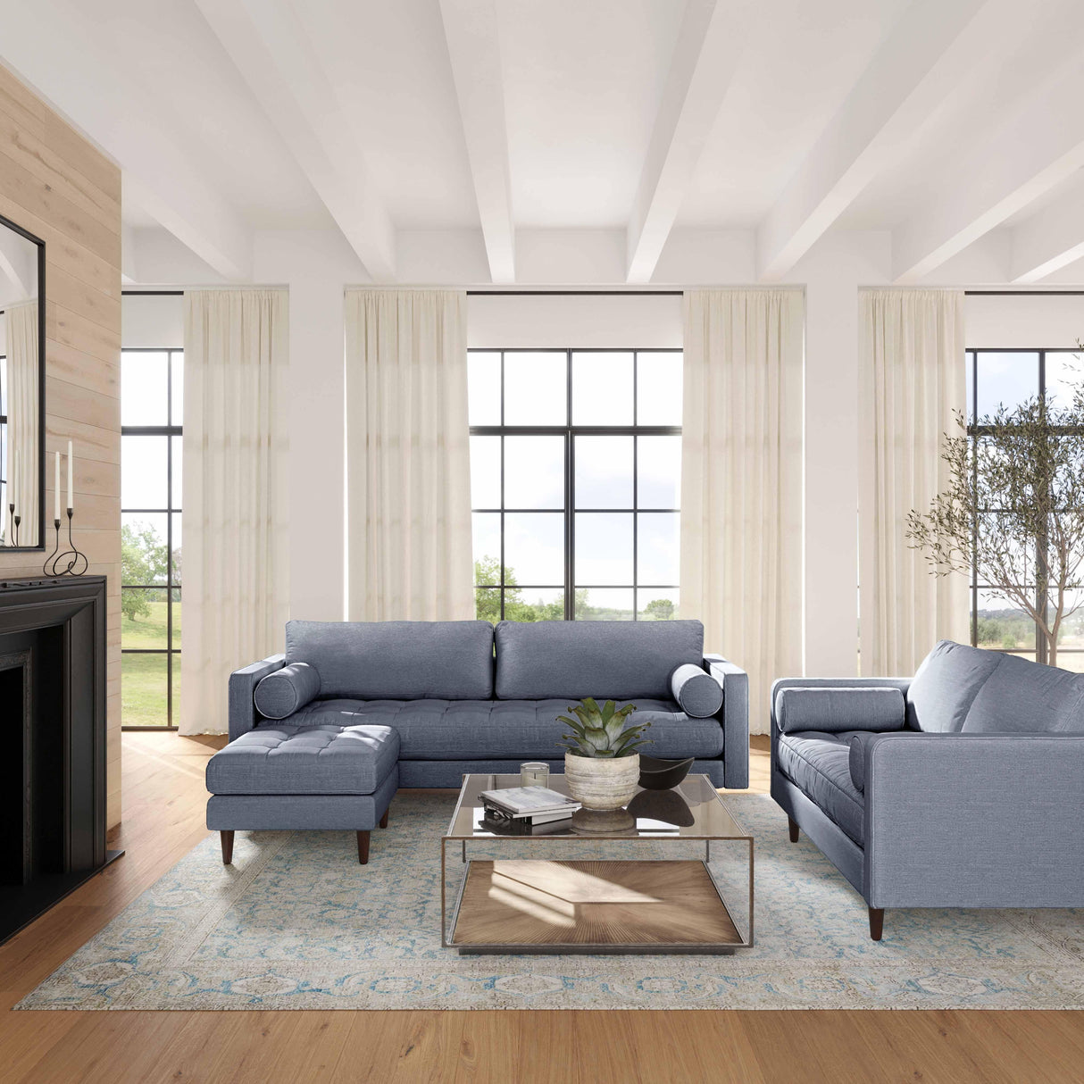 Cave 76" Tweed Loveseat