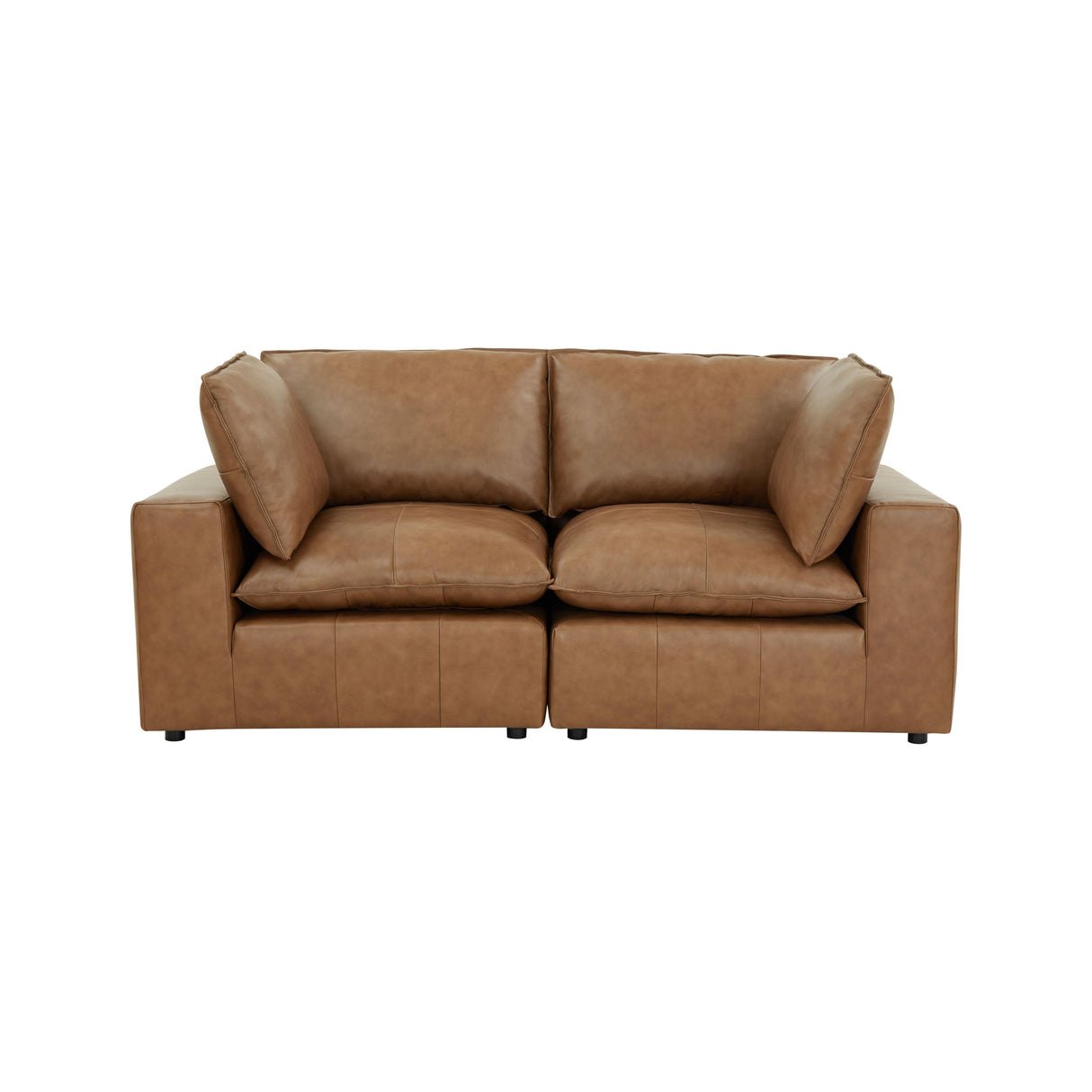 Cali 80" Brown Leather Modular Loveseat