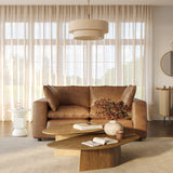 Cali 80" Brown Leather Modular Loveseat