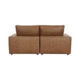 Cali 80" Brown Leather Modular Loveseat