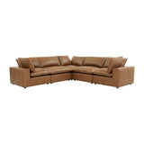 Cali 5-Piece Brown Leather Modular L-Sectional