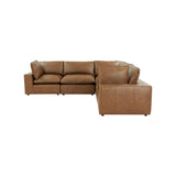 Cali 5-Piece Brown Leather Modular L-Sectional