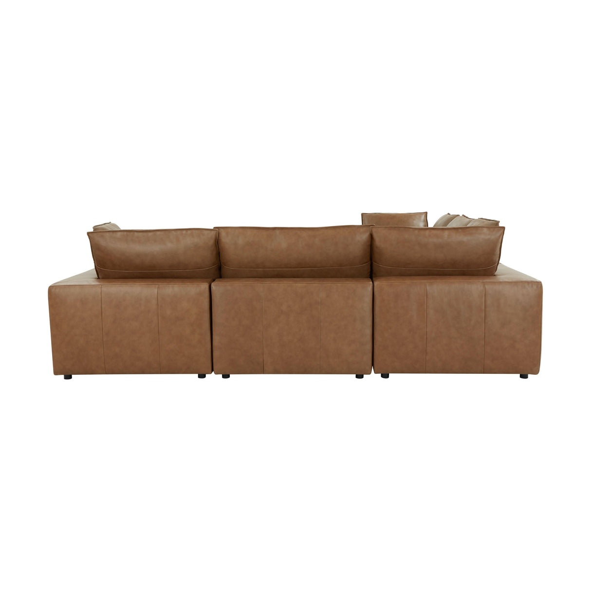 Cali 5-Piece Brown Leather Modular L-Sectional