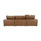 Cali 5-Piece Brown Leather Modular L-Sectional