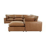 Cali 7-Piece Brown Leather Modular Large Chaise Sectional