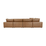 Cali 7-Piece Brown Leather Modular Large Chaise Sectional