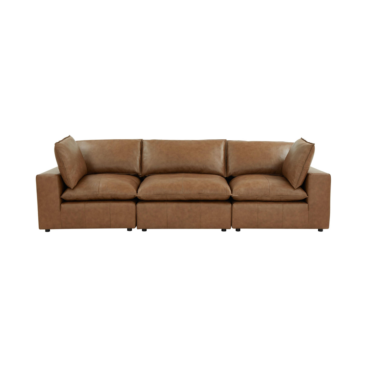 Cali 120" Brown Leather Modular Sofa