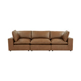 Cali 120" Brown Leather Modular Sofa