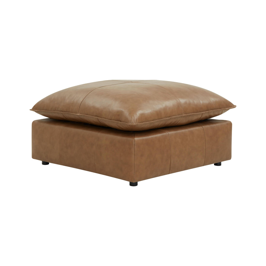 Cali Brown Leather Ottoman