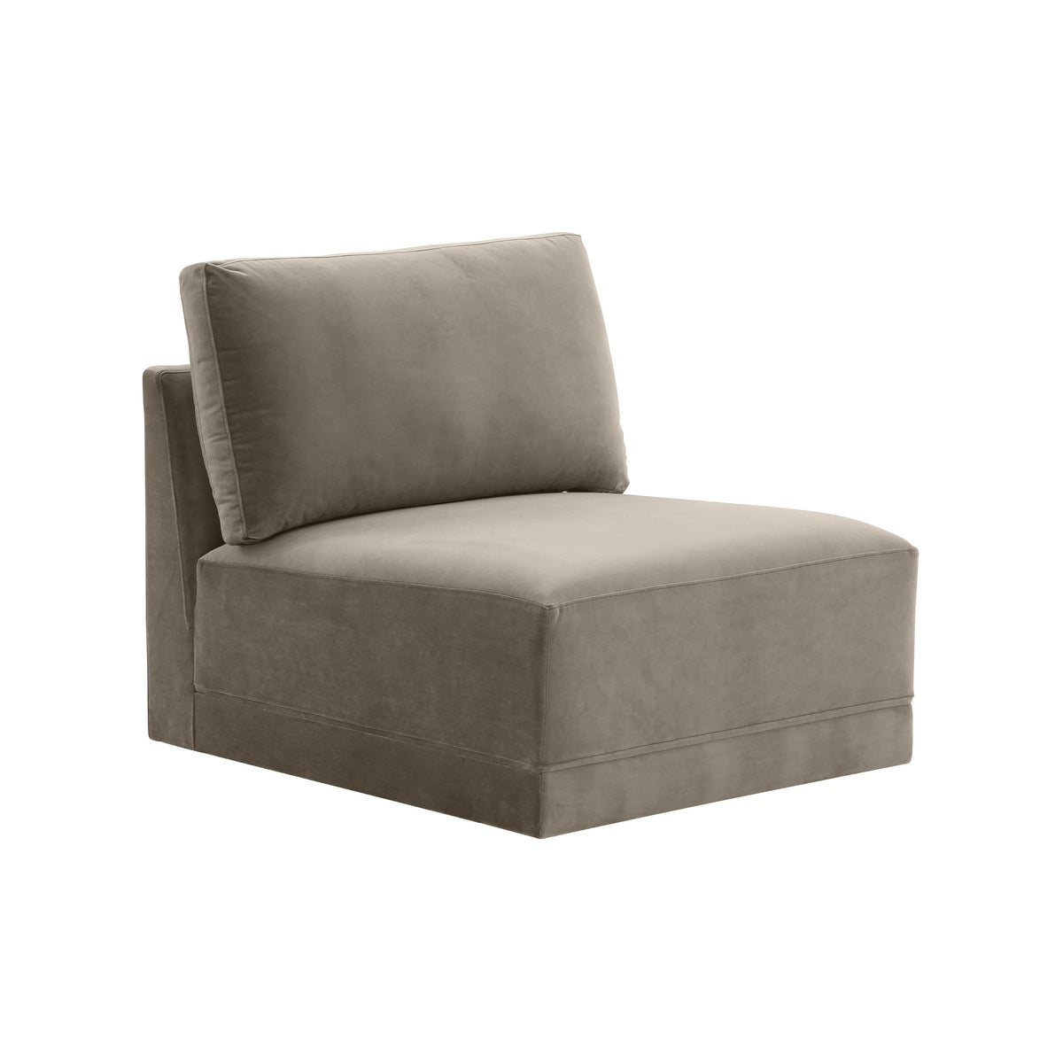 Willow Performance Velvet Modular Armless Chair - View 1