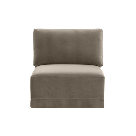 Willow Performance Velvet Modular Armless Chair - View 3