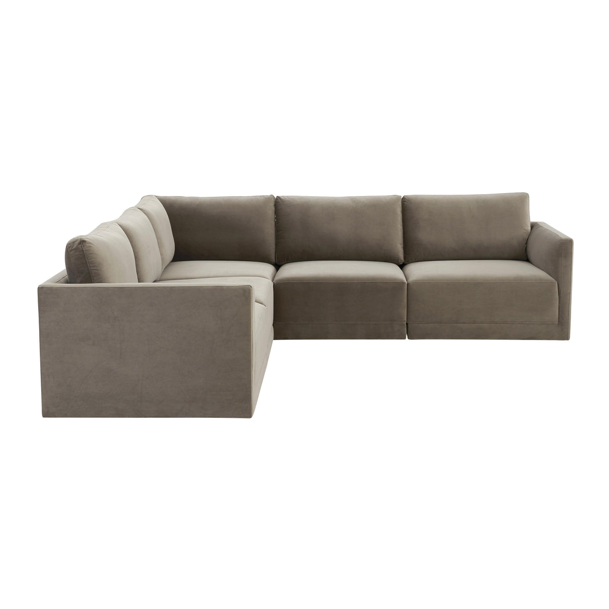 Willow 5-Piece Velvet Modular L Sectional