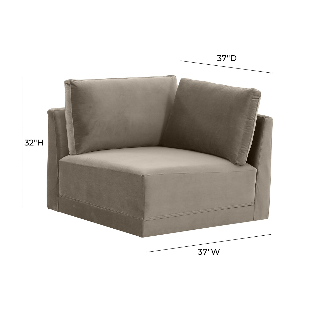 Willow Performance Velvet Modular Corner Chair - View 7