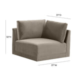Willow Performance Velvet Modular Corner Chair - View 7