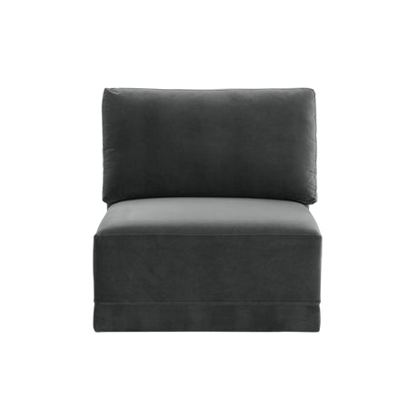 Willow Performance Velvet Modular Armless Chair - View 7
