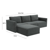 Willow 4-Piece Velvet Modular Sectional
