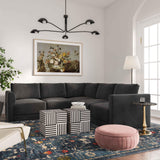 Willow 5-Piece Velvet Modular L Sectional