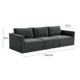 Willow 105" Velvet Modular Sofa