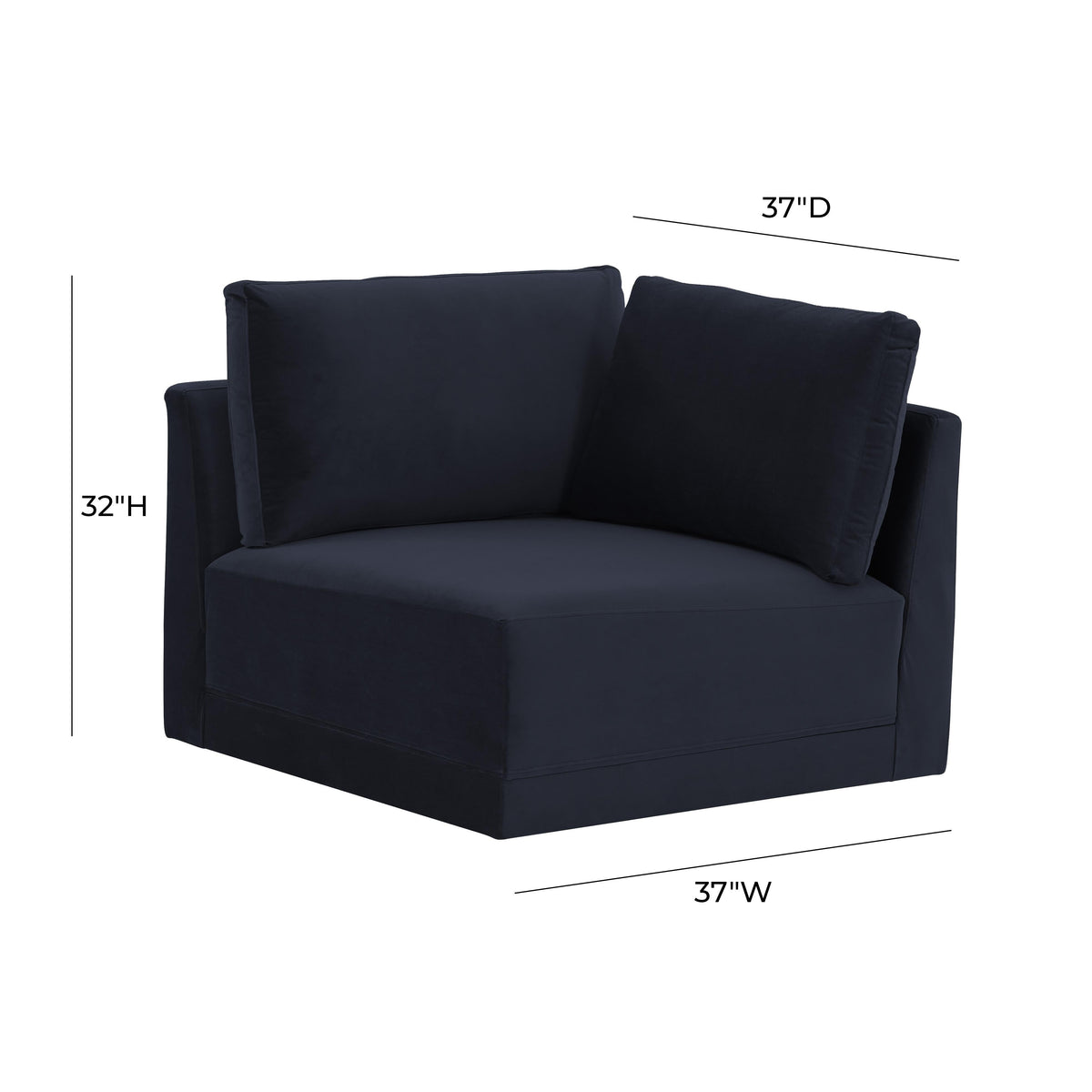Willow Performance Velvet Modular Corner Chair - View 20