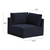 Willow Performance Velvet Modular Corner Chair - View 20