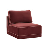 Willow Performance Velvet Modular Armless Chair - View 15