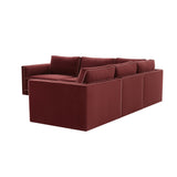 Willow 5-Piece Velvet Modular L Sectional