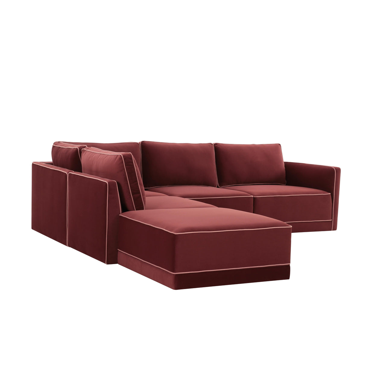 Willow 5-Piece Velvet Modular Left Facing Sectional