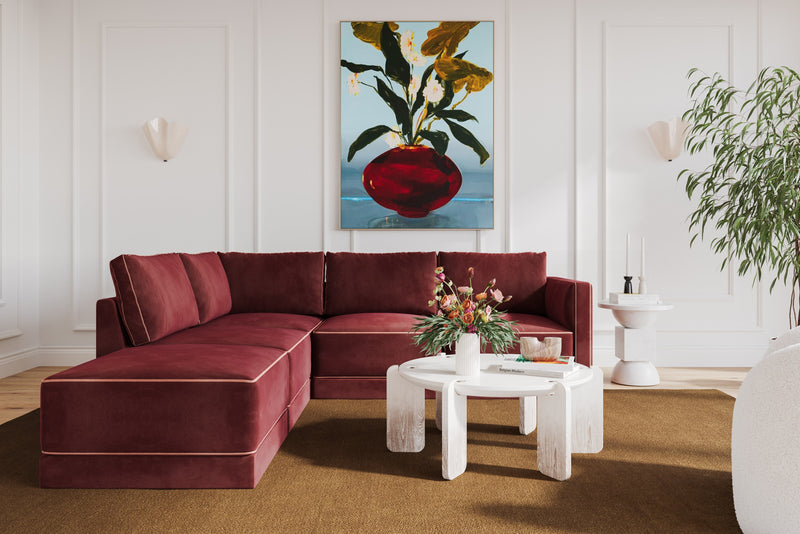 Willow 5-Piece Velvet Modular Left Facing Sectional