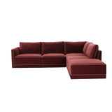 Willow 5-Piece Velvet Modular Right Facing Sectional