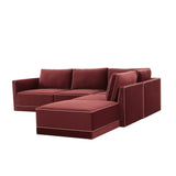 Willow 5-Piece Velvet Modular Right Facing Sectional