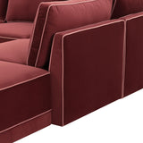 Willow 5-Piece Velvet Modular Right Facing Sectional