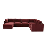 Willow 7-Piece Velvet Modular Large Chaise Sectional